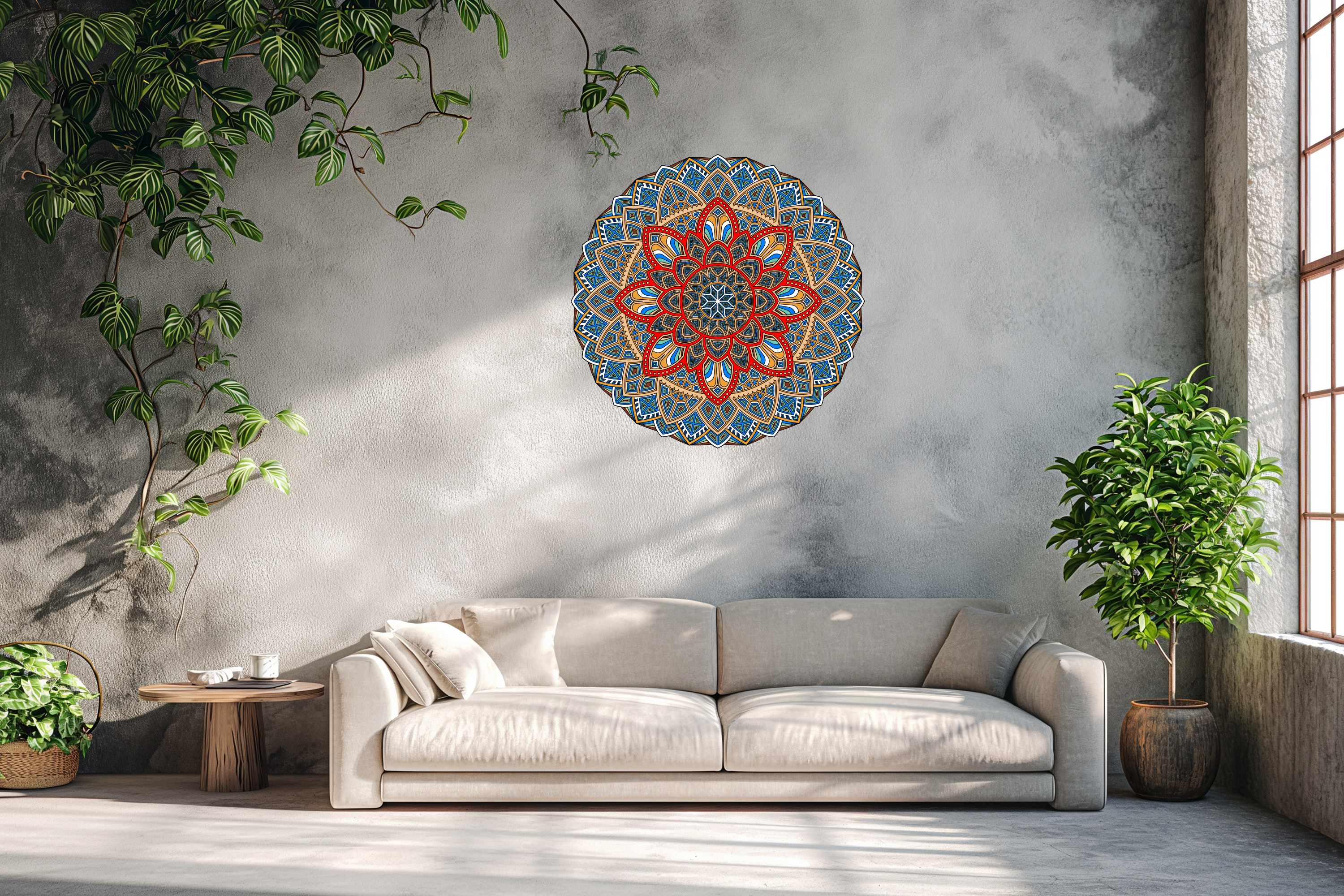 Decoración multicapa geométrica