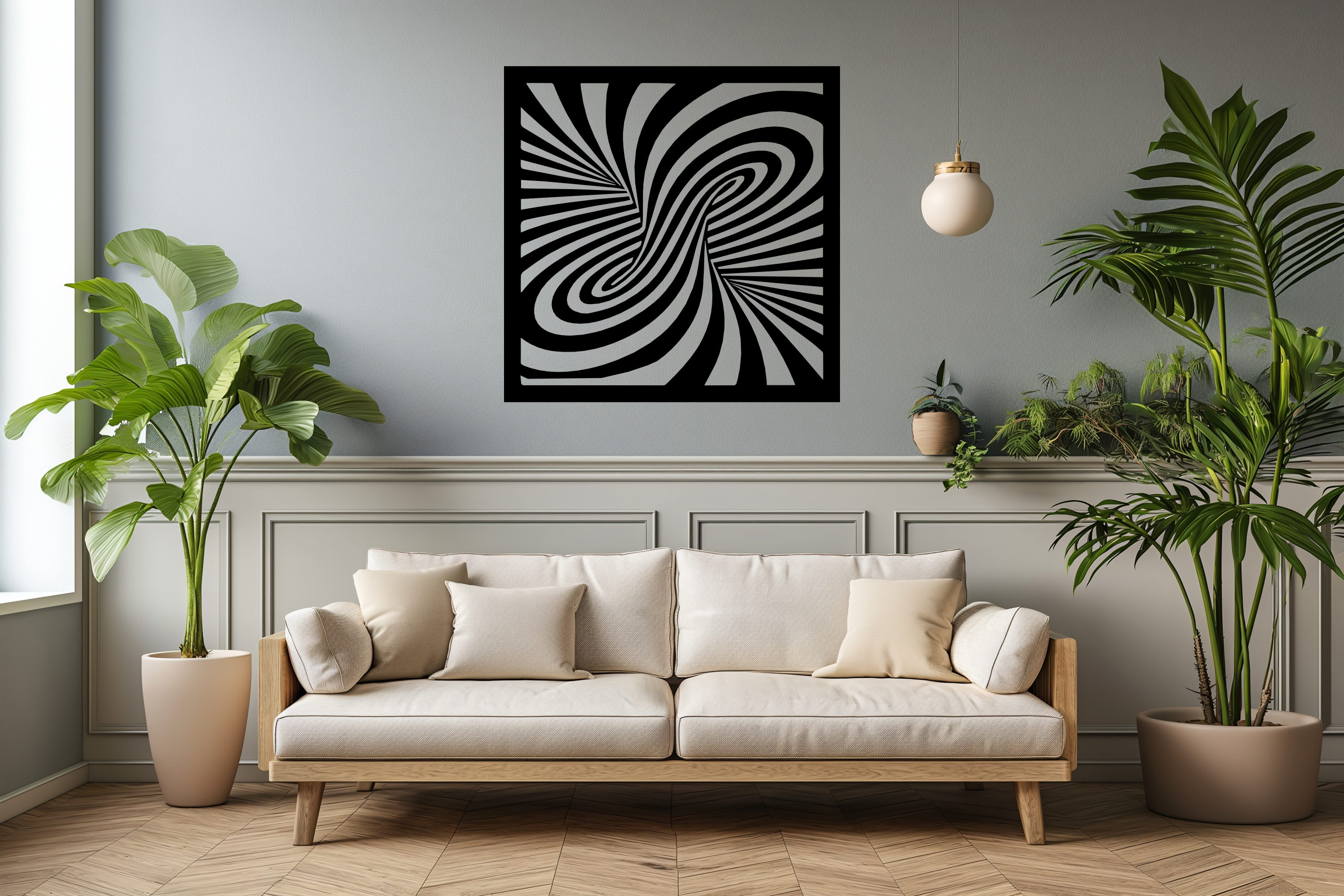 Placa decorativa abstracta Optical Ilusion