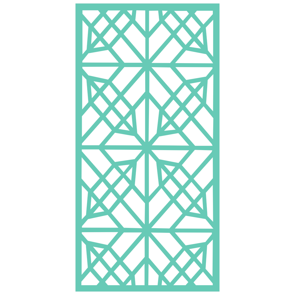 Panel decorativo geométrico modular instalado en pared moderna