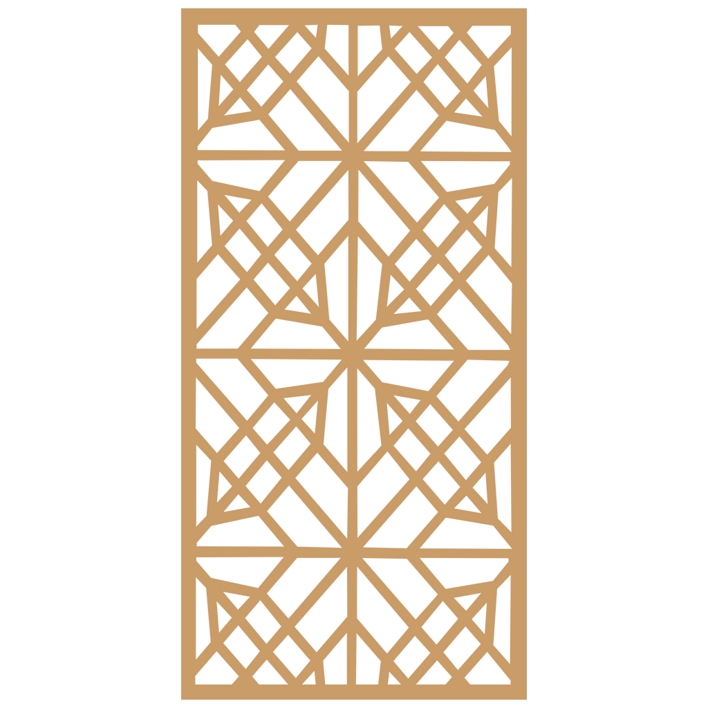 Panel decorativo geométrico modular instalado en pared moderna