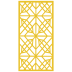 Panel decorativo geométrico modular instalado en pared moderna