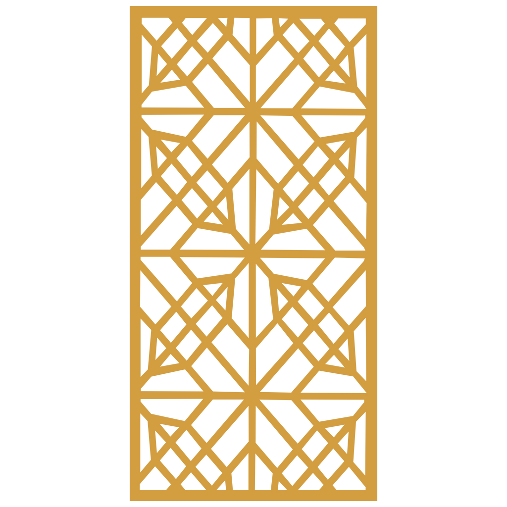 Panel decorativo geométrico modular instalado en pared moderna