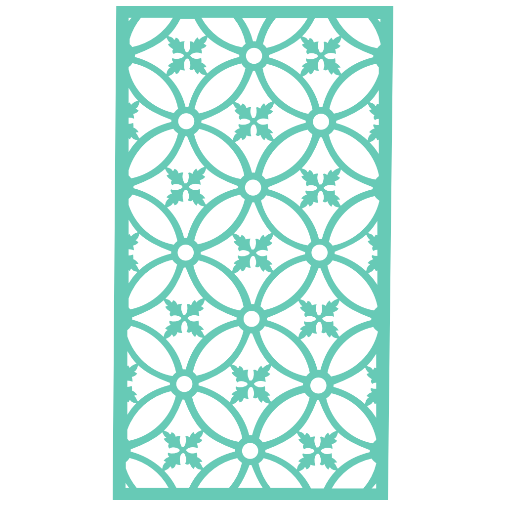 Panel ornamental modular geométrico como acento decorativo en salón