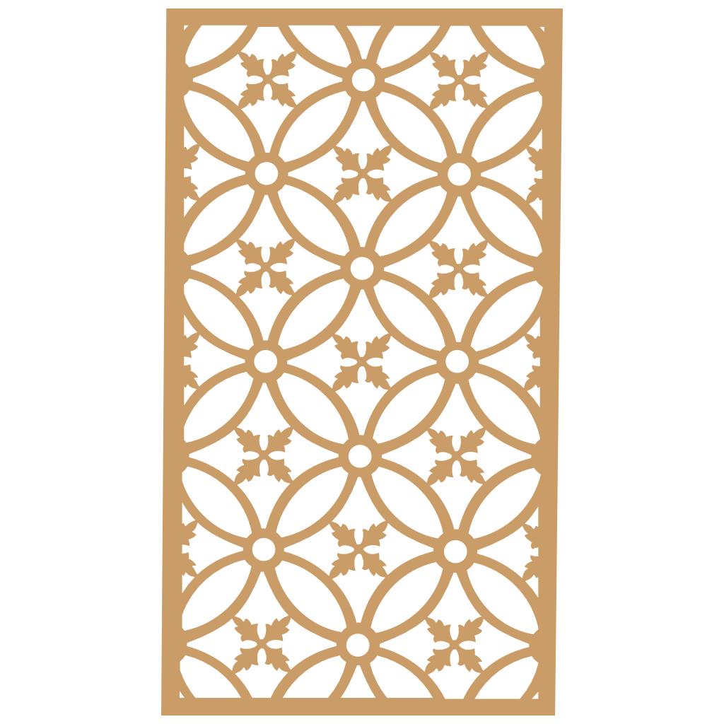 Panel ornamental modular geométrico como acento decorativo en salón