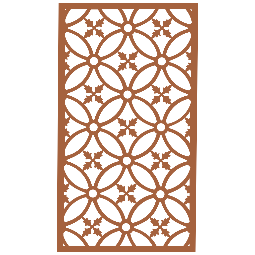 Panel ornamental modular geométrico como acento decorativo en salón