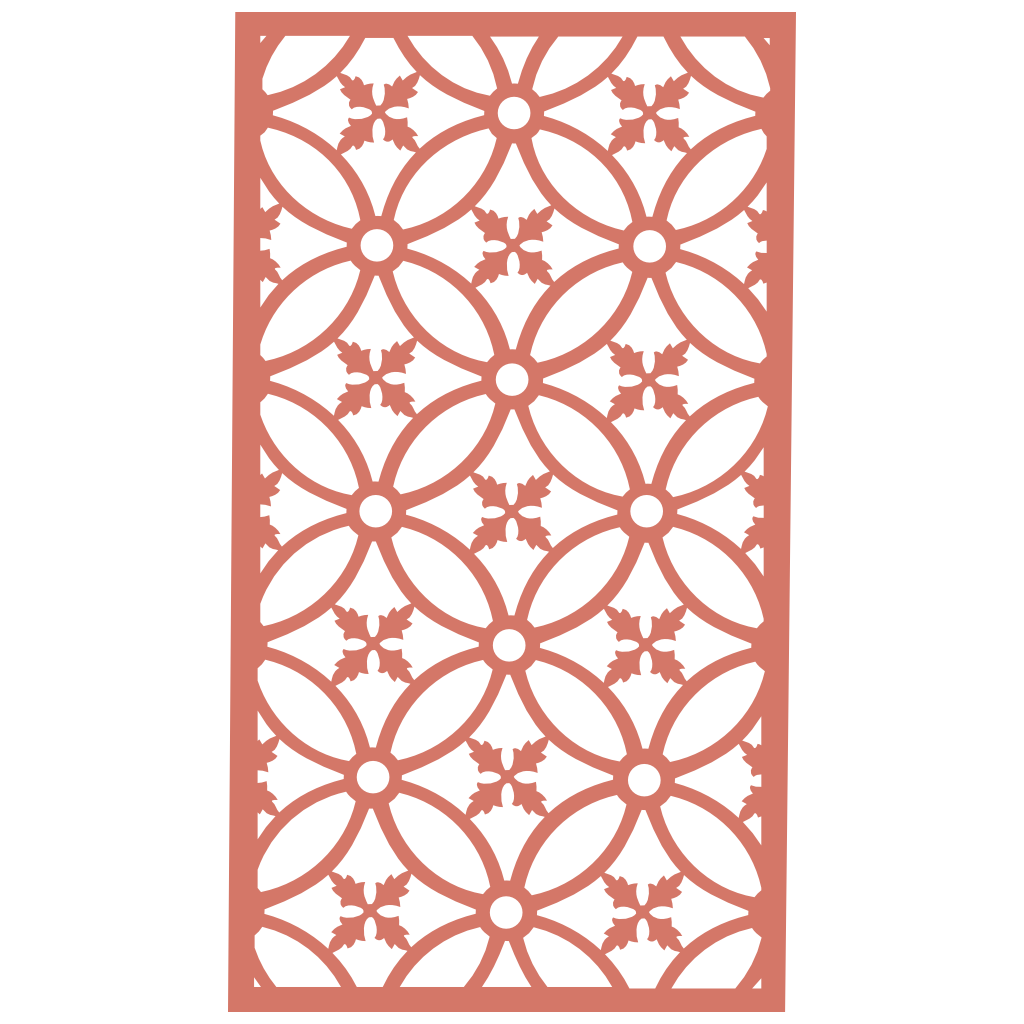 Panel ornamental modular geométrico como acento decorativo en salón