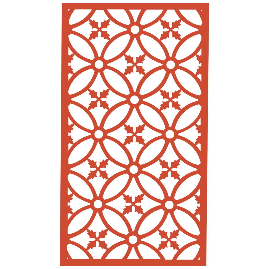 Panel ornamental modular geométrico como acento decorativo en salón