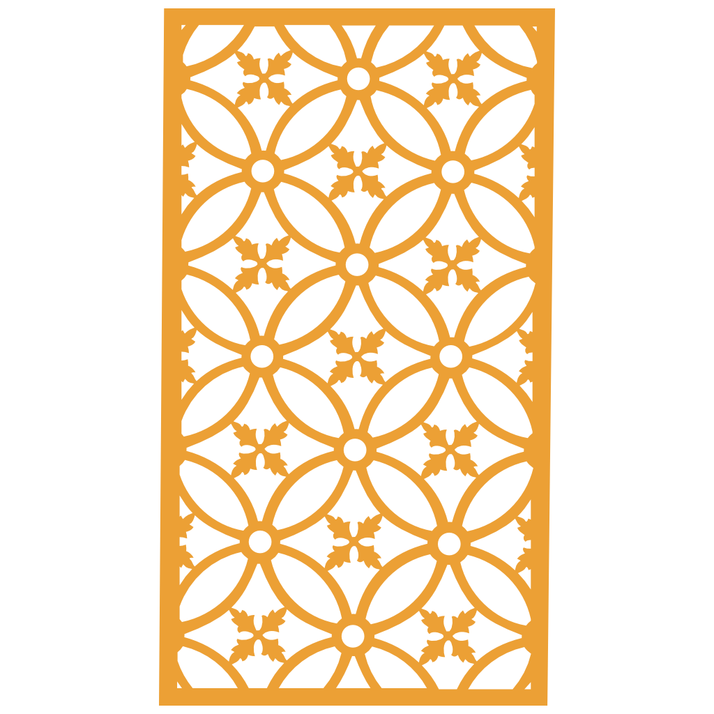 Panel ornamental modular geométrico como acento decorativo en salón