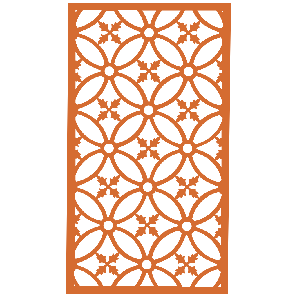 Panel ornamental modular geométrico como acento decorativo en salón