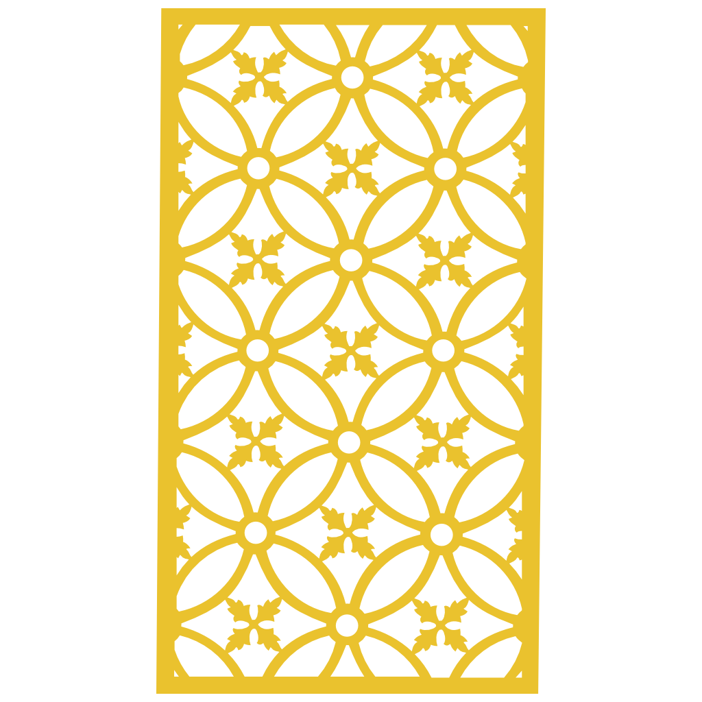 Panel ornamental modular geométrico como acento decorativo en salón