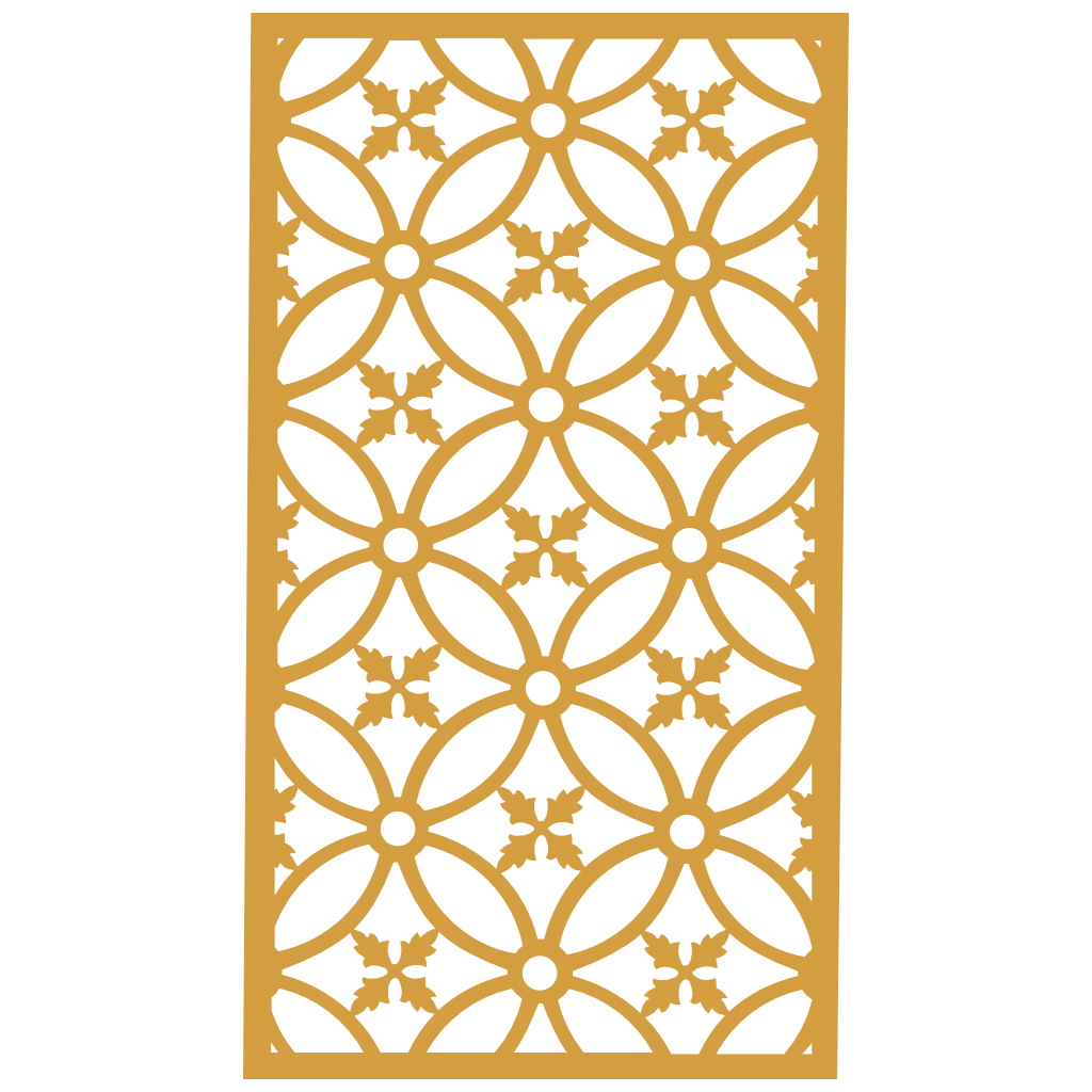 Panel ornamental modular geométrico como acento decorativo en salón