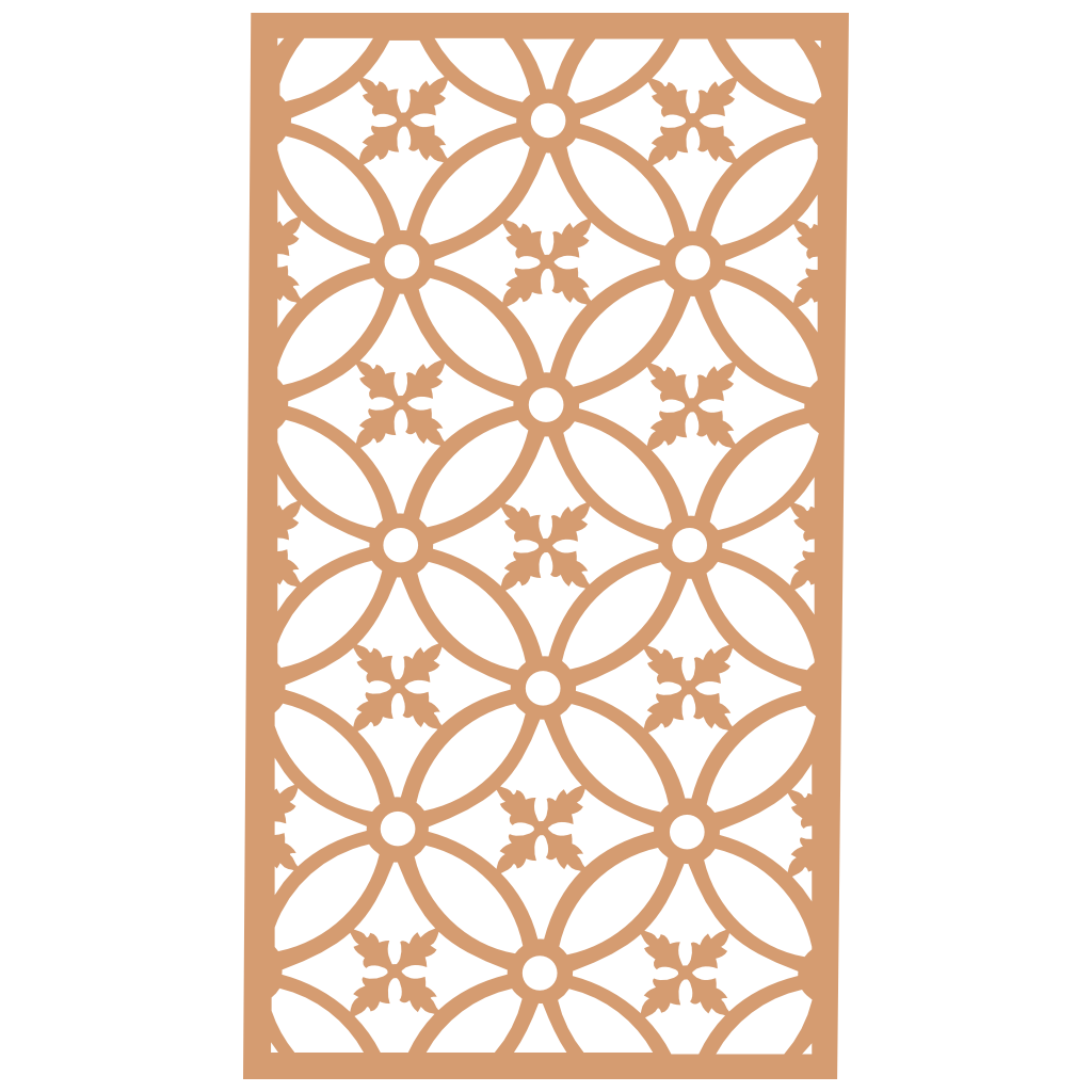 Panel ornamental modular geométrico como acento decorativo en salón