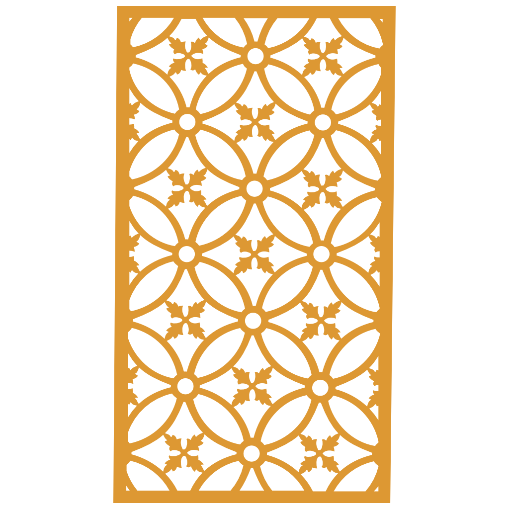 Panel ornamental modular geométrico como acento decorativo en salón