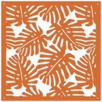 Detalle de panel ornamental con diseño de hojas tropicales