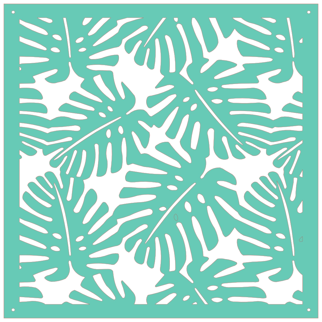 Panel decorativo modular de madera con diseño vegetal