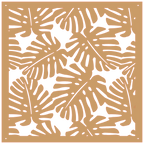 Detalle de panel ornamental con diseño de hojas tropicales