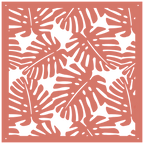 Panel decorativo de pared con hojas tropicales realizado en corte láser