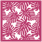 Detalle de panel ornamental con diseño de hojas tropicales