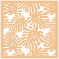 Panel decorativo de pared con hojas tropicales realizado en corte láser