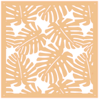Panel decorativo de pared con hojas tropicales realizado en corte láser