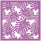 Panel decorativo de pared con hojas tropicales realizado en corte láser