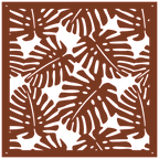 Detalle de panel ornamental con diseño de hojas tropicales