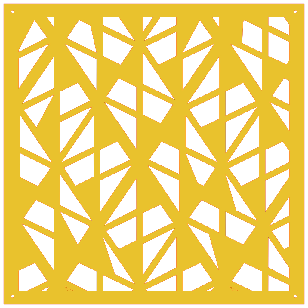 Panel decorativo geométrico cortado con láser para pared moderna