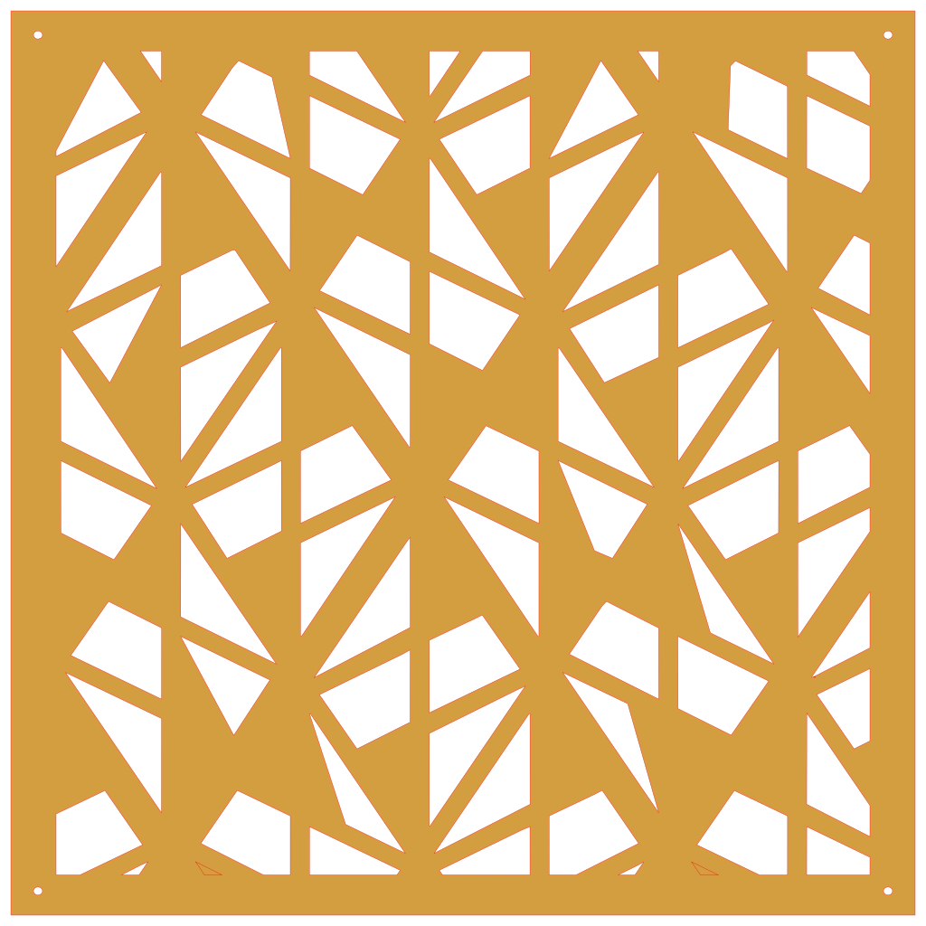 Panel decorativo geométrico cortado con láser para pared moderna