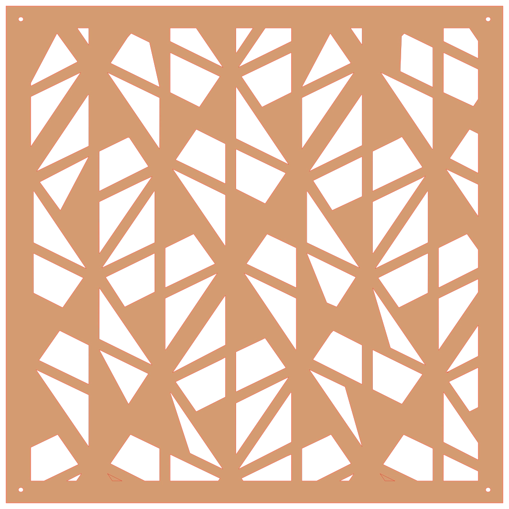 Panel decorativo geométrico cortado con láser para pared moderna