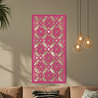 Panel decorativo de madera con patrón geométrico para interiores