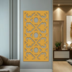 Detalle de panel ornamental geométrico con diseño modular en relieve