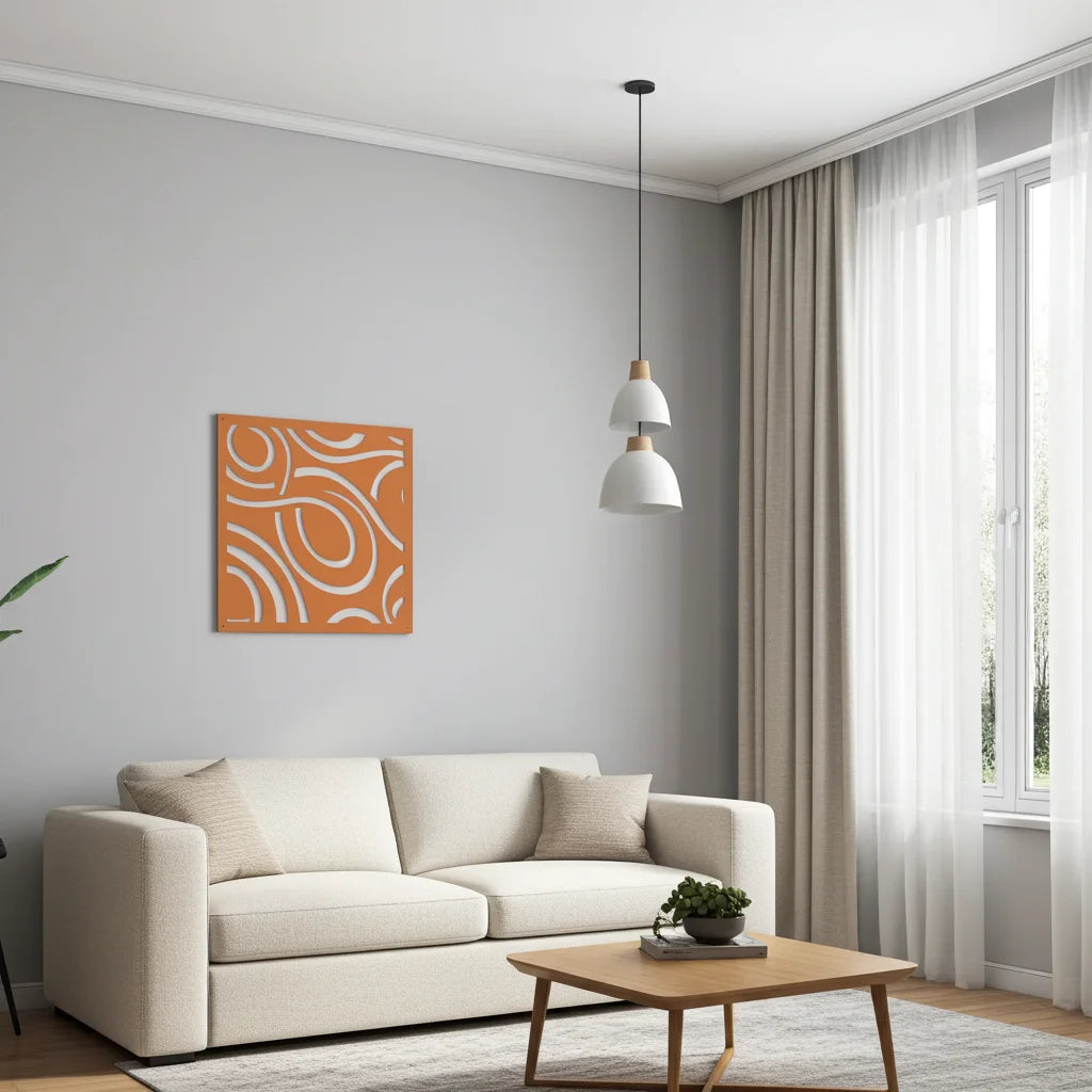 Detalle de panel decorativo geométrico de diseño moderno