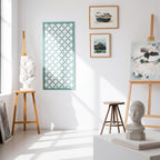 Panel ornamental modular geométrico de madera para decoración de pared interior