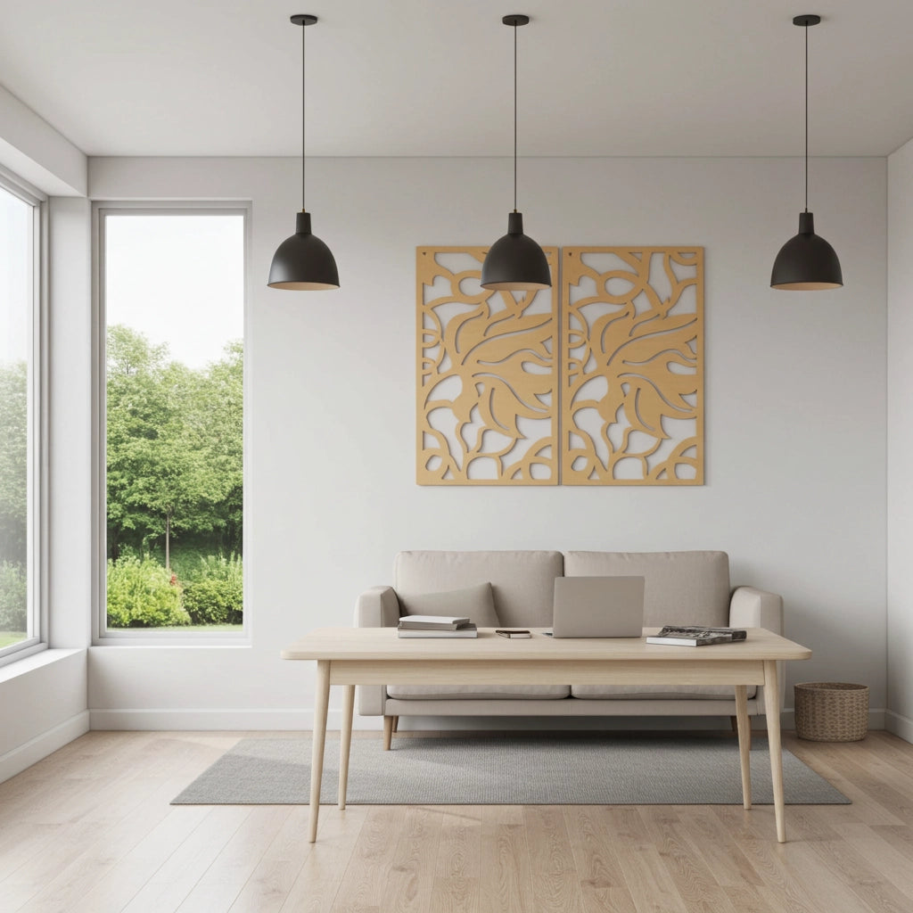 Revestimiento mural con panel ornamental geométrico moderno