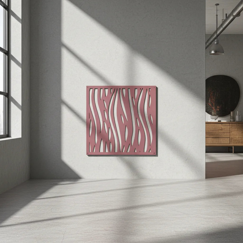 Diseño geométrico abstracto en panel decorativo de pared