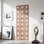 Panel decorativo geométrico modular aplicado en espacio contemporáneo