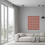 Panel decorativo geométrico modular aplicado en espacio contemporáneo