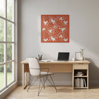 Panel decorativo modular de madera con diseño vegetal