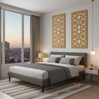 Detalle de panel ornamental geométrico con diseño modular en relieve