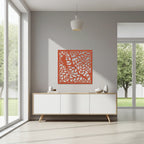 Panel ornamental de madera con motivo natural de árbol y hojas