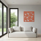 Panel decorativo modular de madera con diseño vegetal