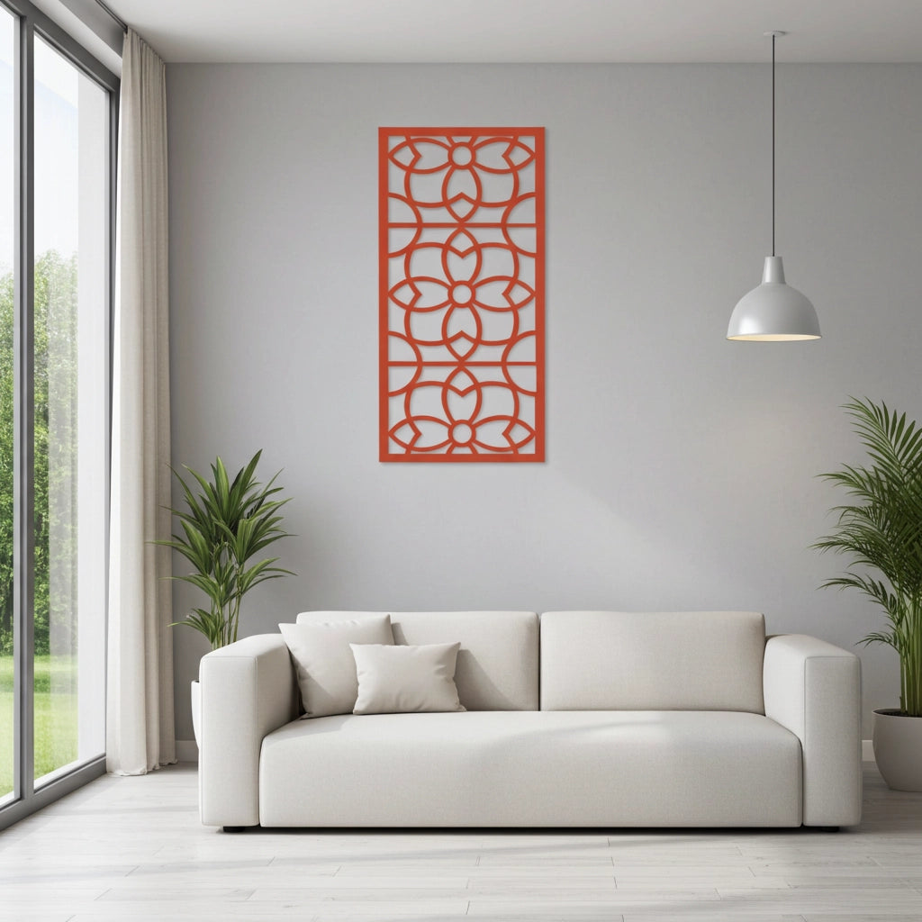 Panel ornamental modular geométrico de madera para decoración de pared interior