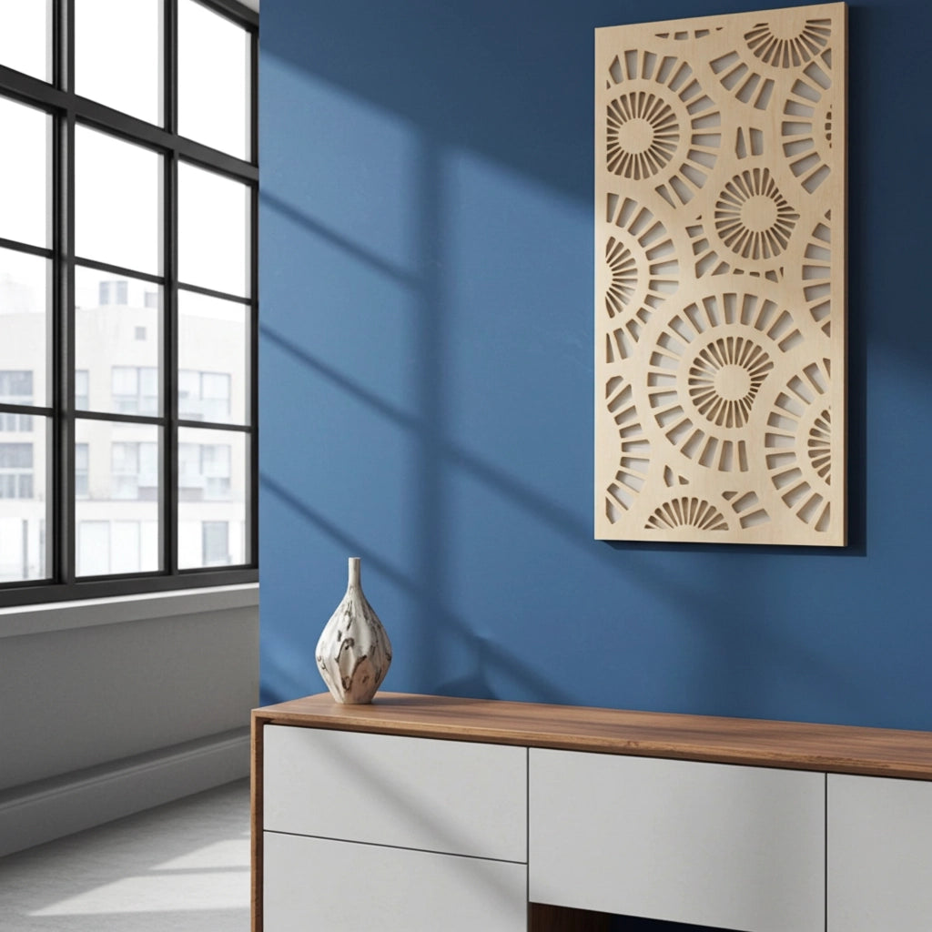 Panel ornamental modular geométrico para diseño de interiores elegantes