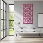 Panel decorativo de madera con patrón geométrico para interiores