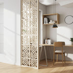 Panel decorativo geométrico modular aplicado en espacio contemporáneo