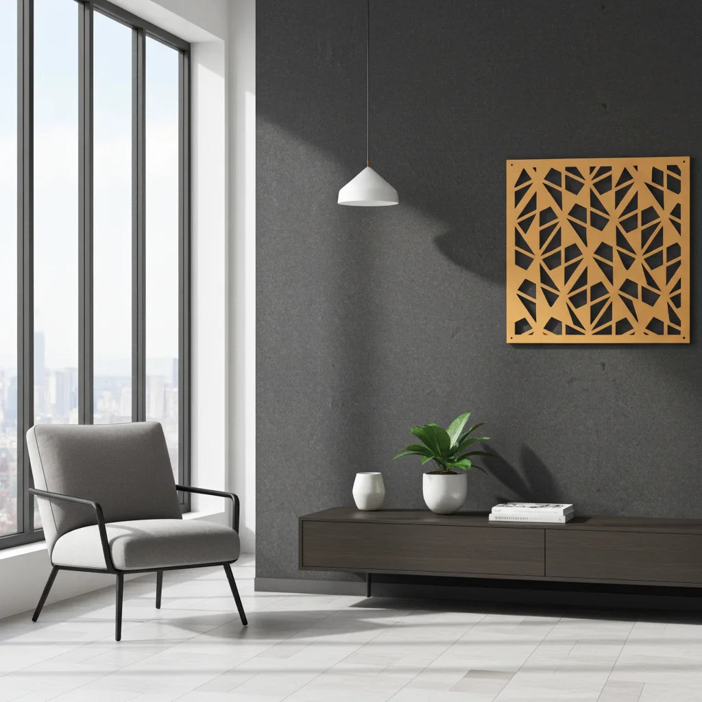 Detalle de panel decorativo geométrico de diseño moderno