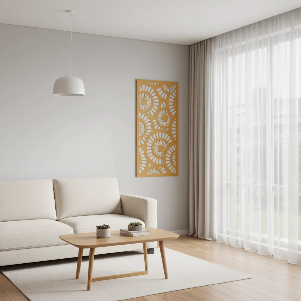 Panel ornamental modular geométrico para diseño de interiores elegantes