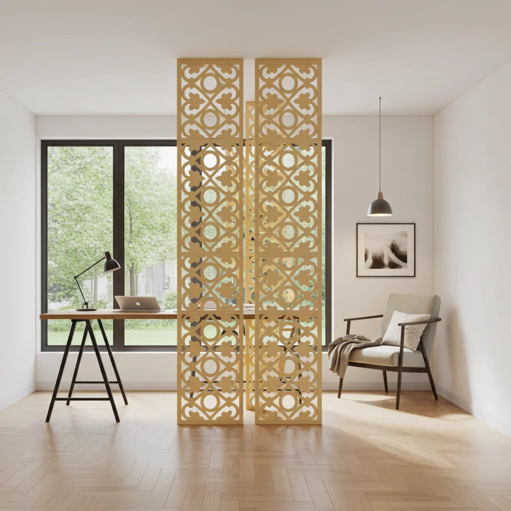 Detalle de panel ornamental geométrico con diseño modular en relieve