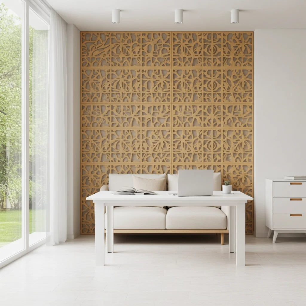 Revestimiento mural con panel ornamental geométrico moderno