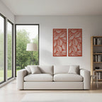 Panel decorativo floral modular para paredes interiores. Diseño elegante con hojas y flores, ideal para decoración moderna y natural.
